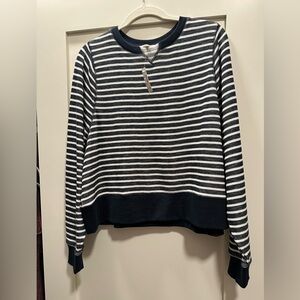 Madewell | navy/white striped sweater | size L | NWT